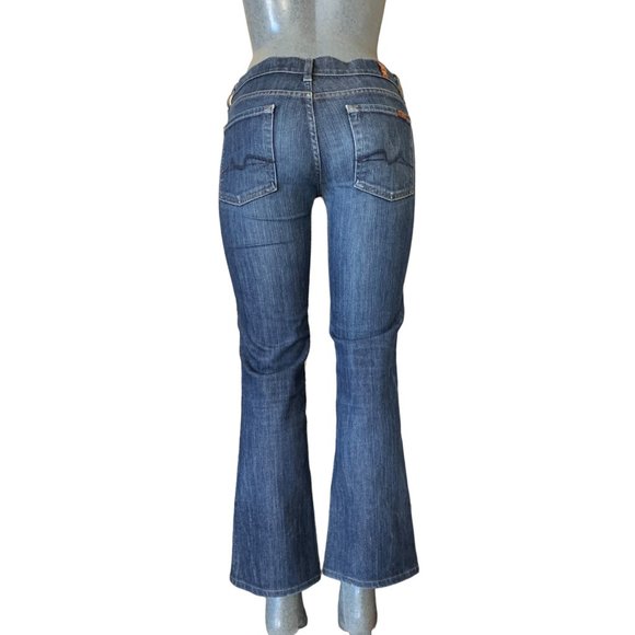 7 For All Mankind 'Bootcut' Womens Jeans Tag 28 Dark Blue Low-Rise W30xL28 Denim - Picture 1 of 12